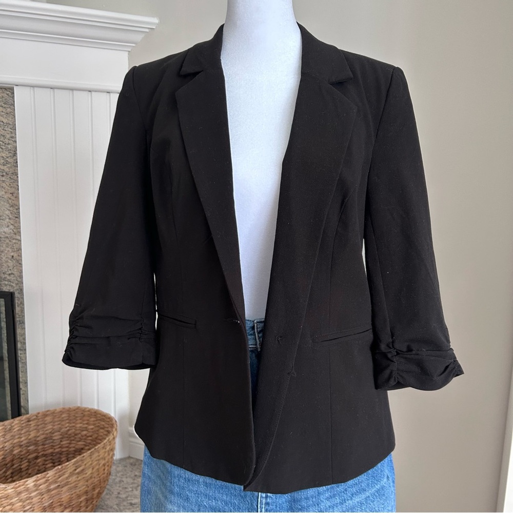 Reitmans Blazer Three quarter Sleeves Black Womens Small